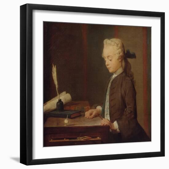 Child with Spinning Top-Jean-Baptiste Simeon Chardin-Framed Giclee Print