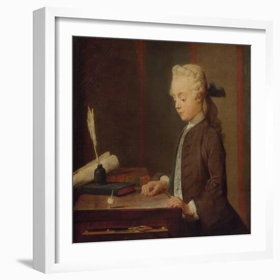 Child with Spinning Top-Jean-Baptiste Simeon Chardin-Framed Giclee Print