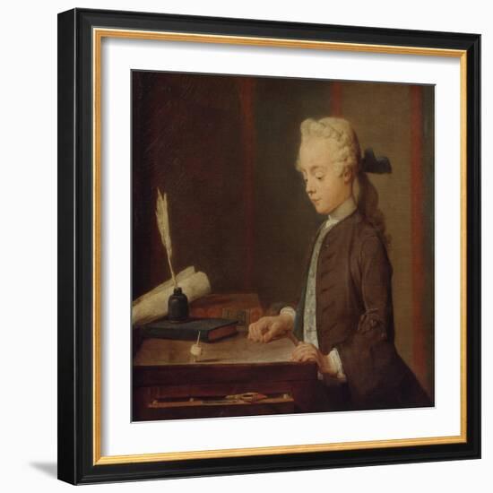 Child with Spinning Top-Jean-Baptiste Simeon Chardin-Framed Giclee Print