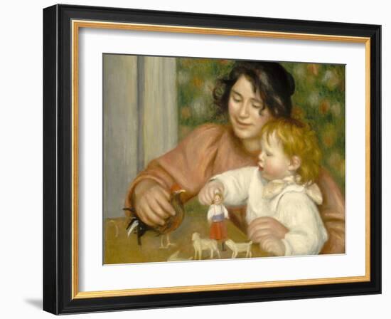 Child with Toys, Gabrielle and the Artist's Son, Jean, 1895-96-Pierre-Auguste Renoir-Framed Giclee Print