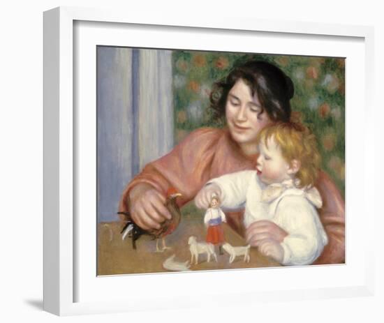 Child with Toys - Gabrielle and the Artist's Son, Jean-Pierre-Auguste Renoir-Framed Premium Giclee Print