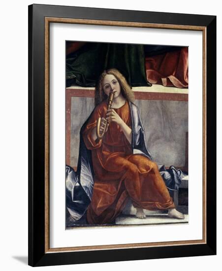 Child with Wind Instrument-Vittore Carpaccio-Framed Giclee Print