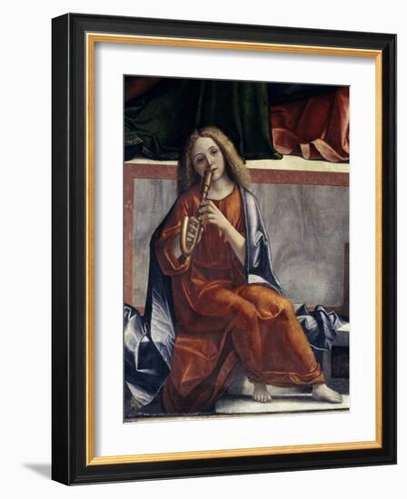 Child with Wind Instrument-Vittore Carpaccio-Framed Giclee Print