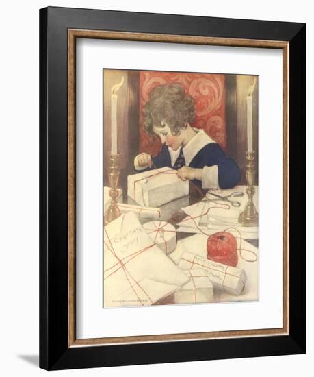 Child Wrapping Presents-Jessie Willcox-Smith-Framed Giclee Print