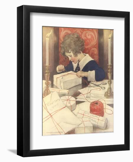 Child Wrapping Presents-Jessie Willcox-Smith-Framed Giclee Print