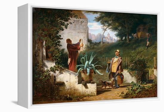 Childhood Friends-Carl Spitzweg-Framed Premier Image Canvas