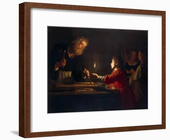 Childhood of Christ, C1620-Gerrit van Honthorst-Framed Giclee Print