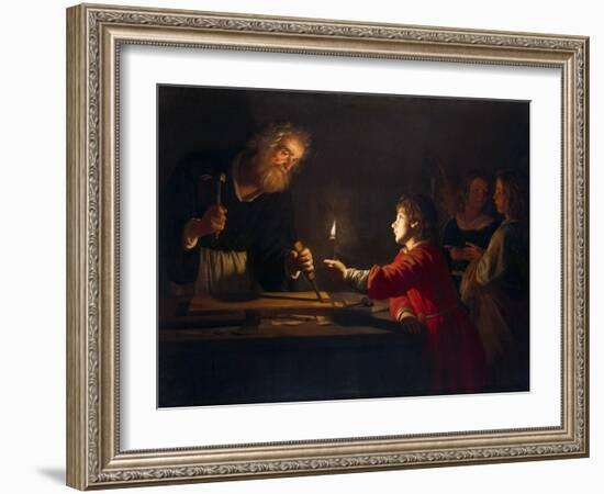 Childhood of Christ, C1620-Gerrit van Honthorst-Framed Giclee Print