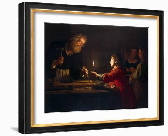 Childhood of Christ, C1620-Gerrit van Honthorst-Framed Giclee Print