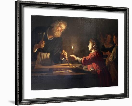 Childhood of Christ, C1620-Gerrit van Honthorst-Framed Giclee Print