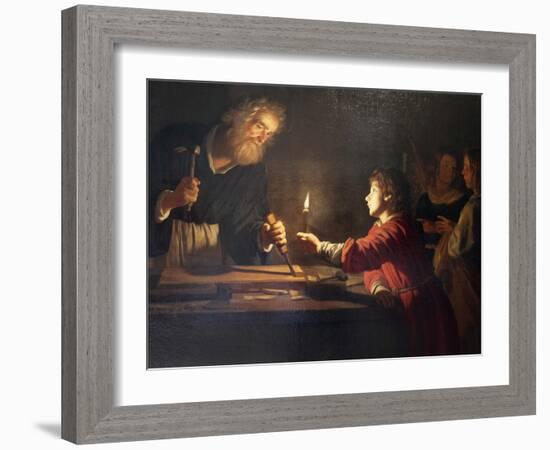 Childhood of Christ, C1620-Gerrit van Honthorst-Framed Giclee Print