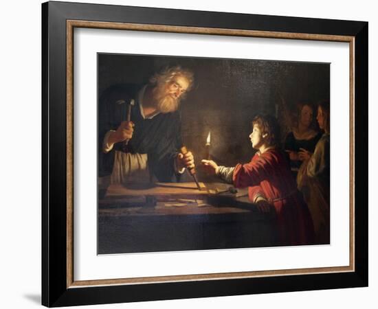 Childhood of Christ, C1620-Gerrit van Honthorst-Framed Giclee Print