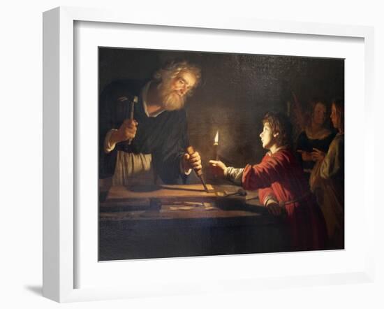 Childhood of Christ, C1620-Gerrit van Honthorst-Framed Giclee Print