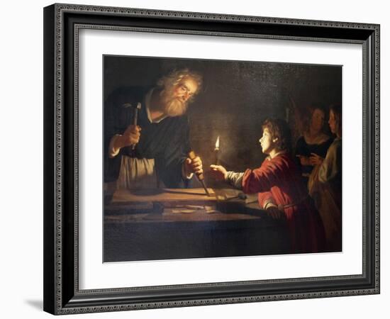 Childhood of Christ, C1620-Gerrit van Honthorst-Framed Giclee Print