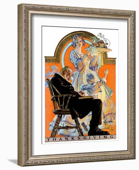 "Childhood Thanksgiving,"November 26, 1927-Joseph Christian Leyendecker-Framed Giclee Print