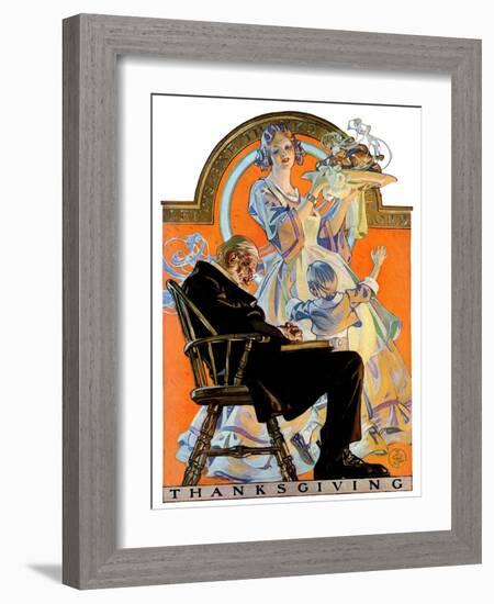 "Childhood Thanksgiving,"November 26, 1927-Joseph Christian Leyendecker-Framed Giclee Print