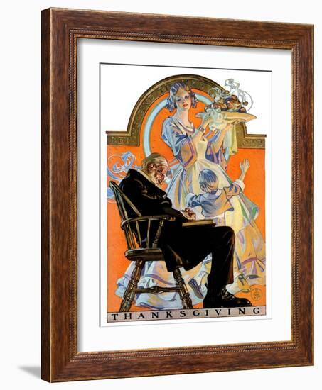 "Childhood Thanksgiving,"November 26, 1927-Joseph Christian Leyendecker-Framed Giclee Print