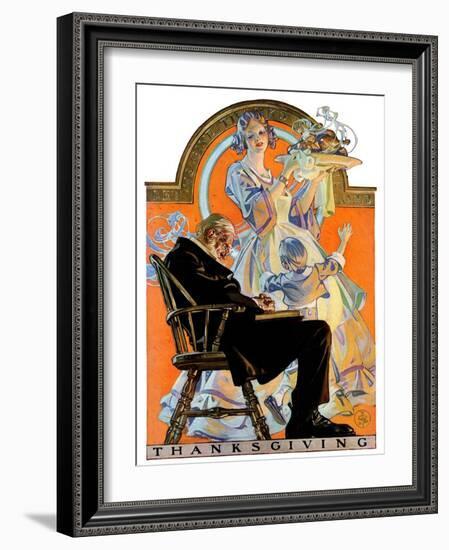 "Childhood Thanksgiving,"November 26, 1927-Joseph Christian Leyendecker-Framed Giclee Print