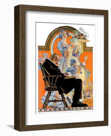 "Childhood Thanksgiving,"November 26, 1927-Joseph Christian Leyendecker-Framed Giclee Print