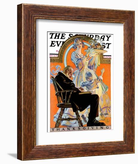 "Childhood Thanksgiving," Saturday Evening Post Cover, November 26, 1927-Joseph Christian Leyendecker-Framed Giclee Print