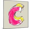 Childlike Gouache Alphabet, Hand Drawn Letter C-Andriy Zholudyev-Mounted Art Print