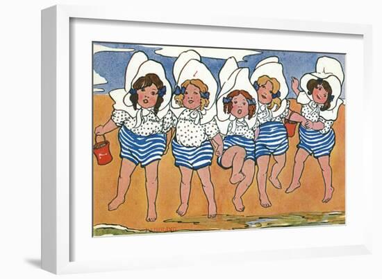 Children About to Paddle-Hilda Dix Sandford-Framed Art Print