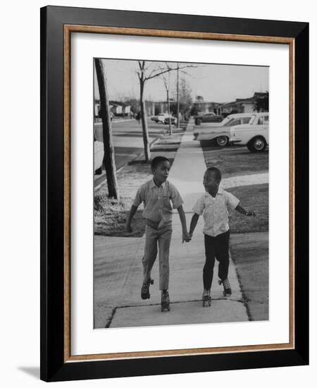 Children Adopted by Single Parents from Los Angeles County Bureau of Adoptions Rollerskating-Bill Ray-Framed Photographic Print