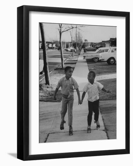 Children Adopted by Single Parents from Los Angeles County Bureau of Adoptions Rollerskating-Bill Ray-Framed Photographic Print