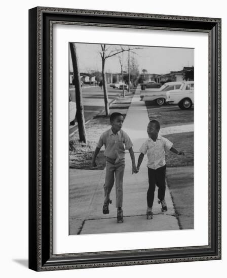 Children Adopted by Single Parents from Los Angeles County Bureau of Adoptions Rollerskating-Bill Ray-Framed Photographic Print