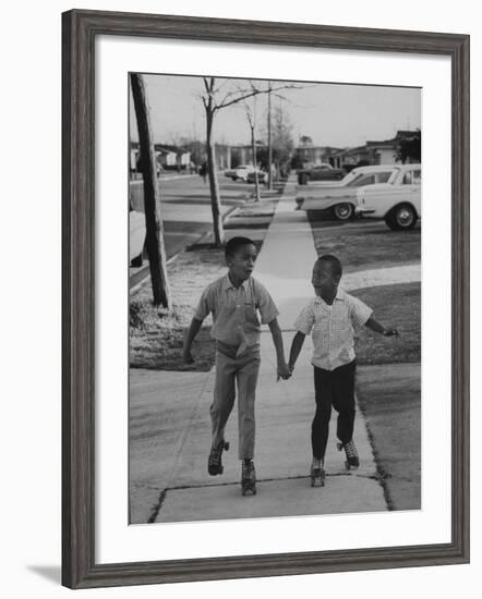 Children Adopted by Single Parents from Los Angeles County Bureau of Adoptions Rollerskating-Bill Ray-Framed Photographic Print