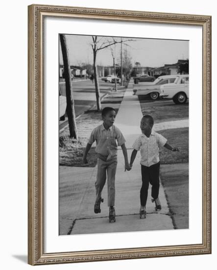 Children Adopted by Single Parents from Los Angeles County Bureau of Adoptions Rollerskating-Bill Ray-Framed Photographic Print