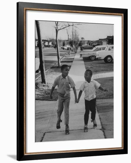 Children Adopted by Single Parents from Los Angeles County Bureau of Adoptions Rollerskating-Bill Ray-Framed Photographic Print