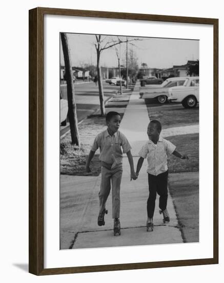 Children Adopted by Single Parents from Los Angeles County Bureau of Adoptions Rollerskating-Bill Ray-Framed Photographic Print