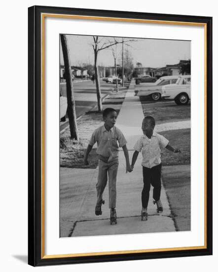 Children Adopted by Single Parents from Los Angeles County Bureau of Adoptions Rollerskating-Bill Ray-Framed Photographic Print