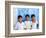 Children Against Blue Wall in Jaipur, Rajasthan, India-Bill Bachmann-Framed Photographic Print