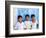 Children Against Blue Wall in Jaipur, Rajasthan, India-Bill Bachmann-Framed Photographic Print