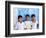 Children Against Blue Wall in Jaipur, Rajasthan, India-Bill Bachmann-Framed Photographic Print