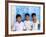 Children Against Blue Wall in Jaipur, Rajasthan, India-Bill Bachmann-Framed Photographic Print