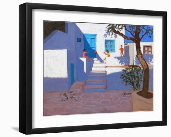 Children and Cats, Mykonos, 2017-Andrew Macara-Framed Giclee Print