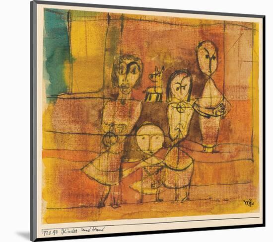 Children and Dog-Paul Klee-Mounted Premium Giclee Print