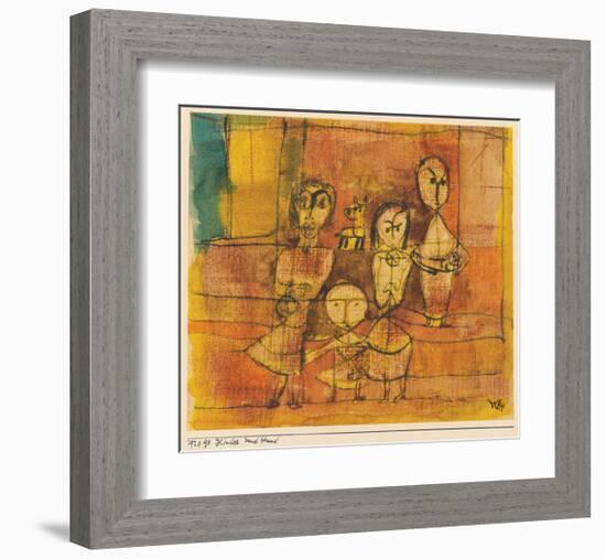 Children and Dog-Paul Klee-Framed Art Print