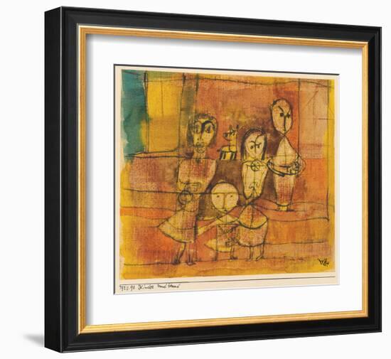 Children and Dog-Paul Klee-Framed Art Print