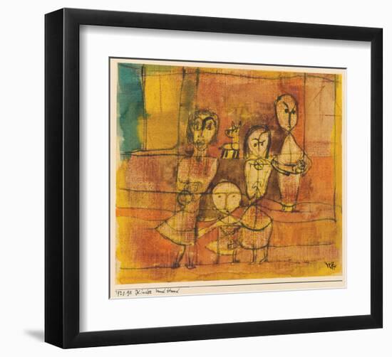 Children and Dog-Paul Klee-Framed Art Print