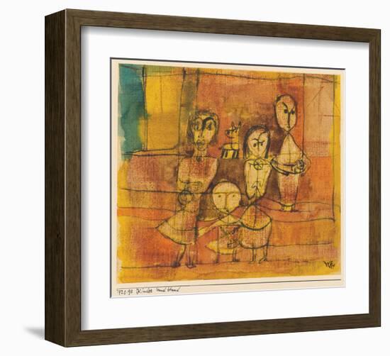 Children and Dog-Paul Klee-Framed Art Print