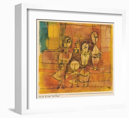 Children and Dog-Paul Klee-Framed Art Print