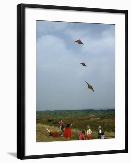 Children and Families Flying Kites in Nantucket, August 1974-Alfred Eisenstaedt-Framed Photographic Print