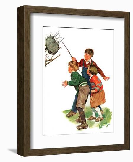 "Children and Hornets Nest,"March 16, 1935-Ellen Pyle-Framed Giclee Print