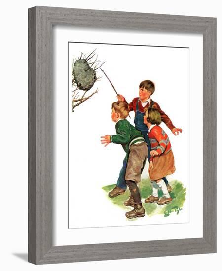 "Children and Hornets Nest,"March 16, 1935-Ellen Pyle-Framed Giclee Print