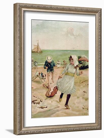 Children and Seaweed from Sunbeams-Edward Ladell-Framed Giclee Print