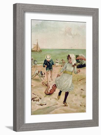 Children and Seaweed from Sunbeams-Edward Ladell-Framed Giclee Print